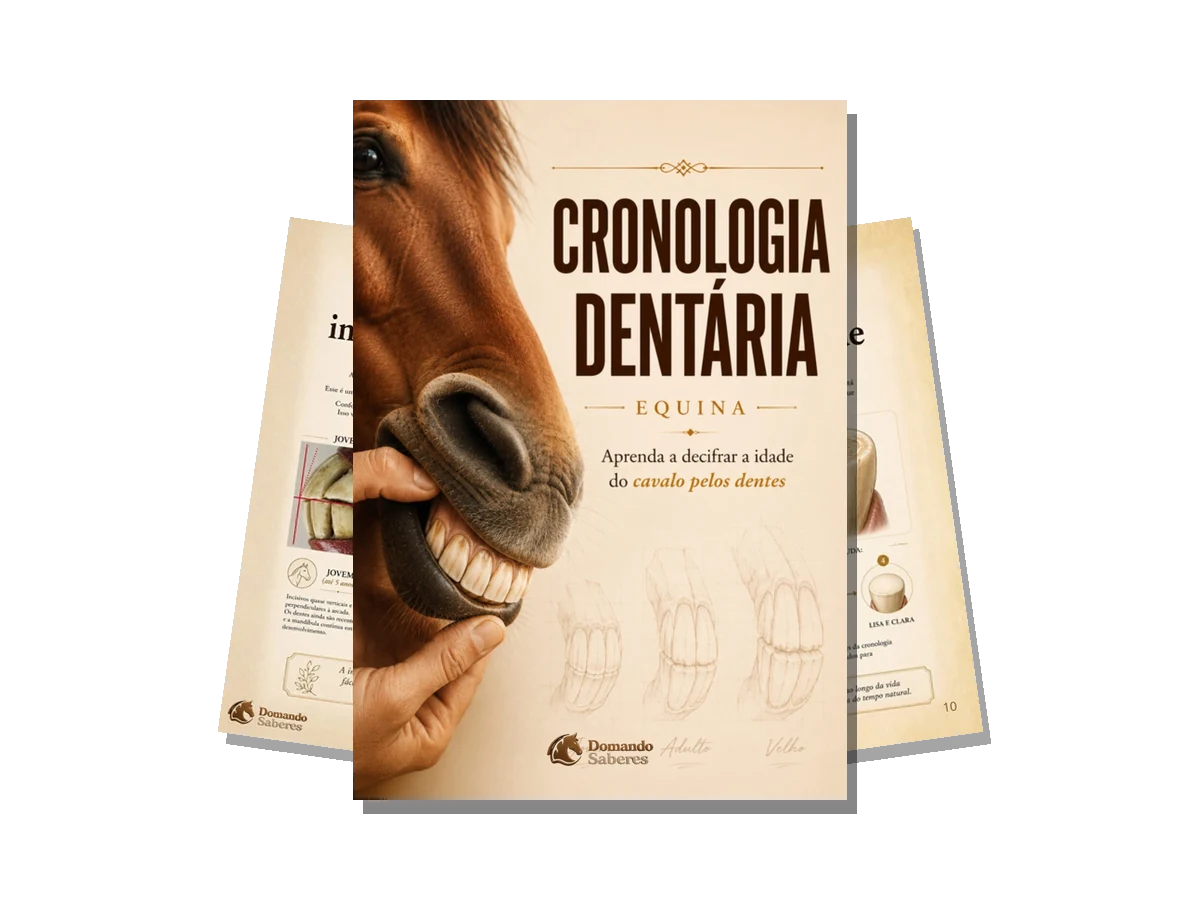 Ebook Cronologia Dentária Equina, capa e páginas internas